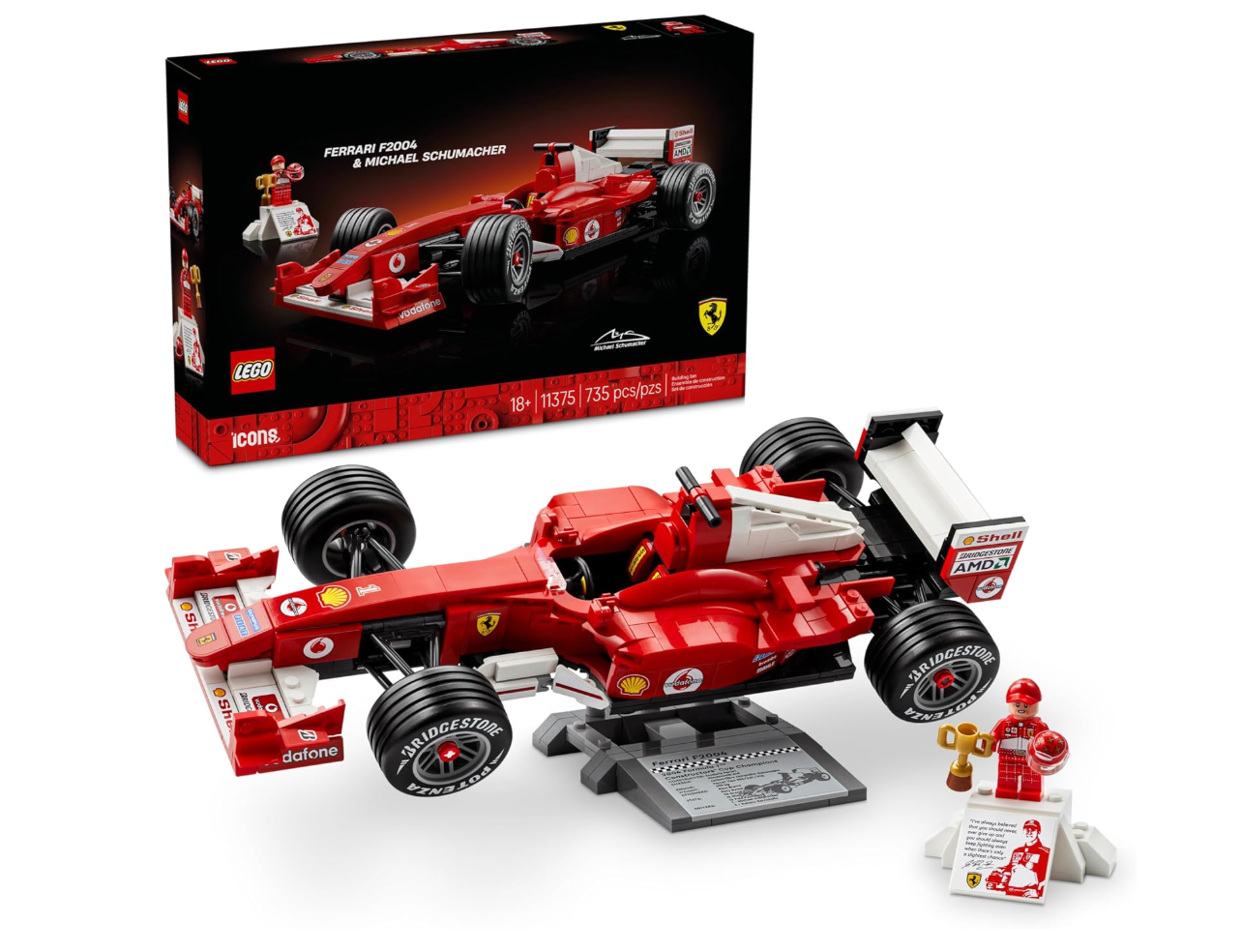 PRE-ORDER - LEGO Ferrari F2004 & Michael Schumacher Set